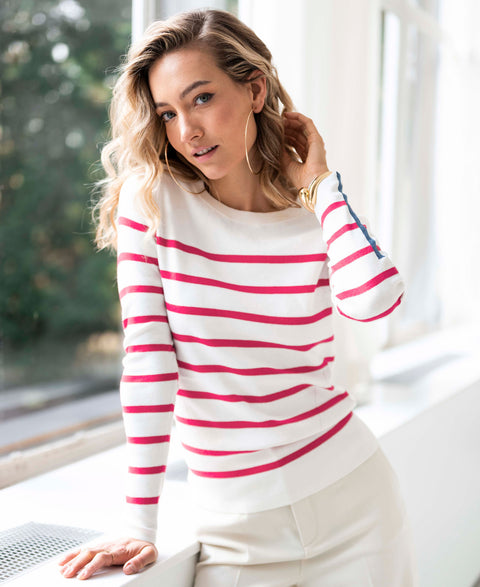 Breton sweater L’ELISA Ivory - pink 