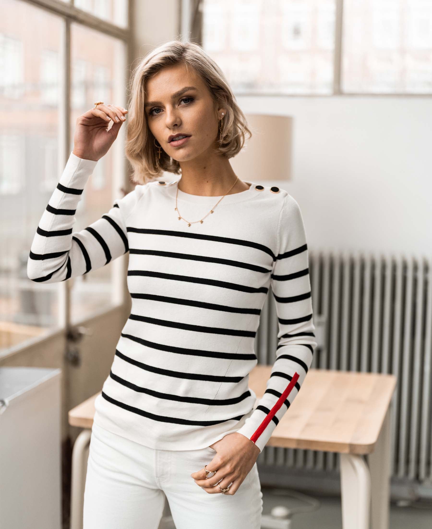 Breton sweater L’ELISA Ivory-Black