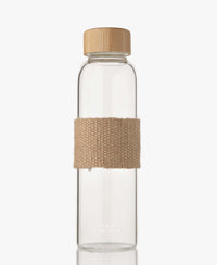 Glaswasserflasche mit Bambuskappe