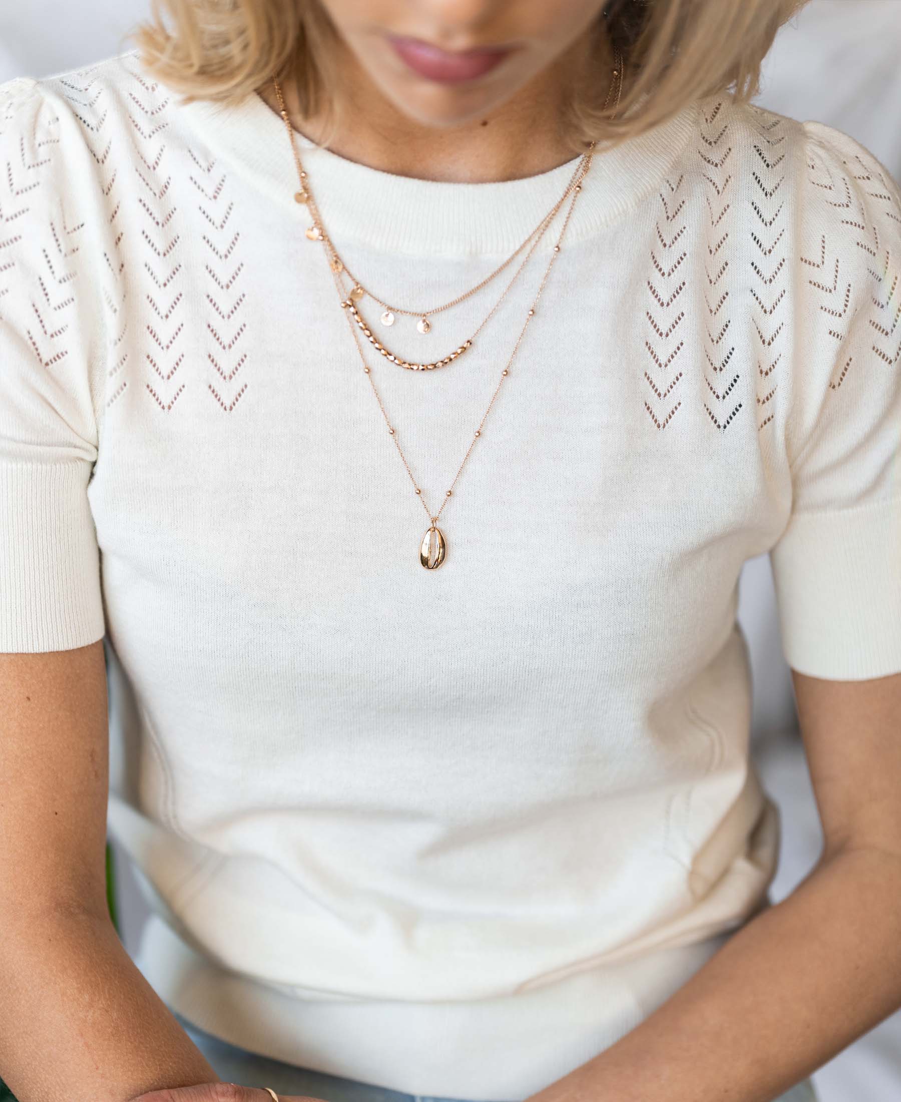 Pullover LA FEMME Elfenbeinweiß