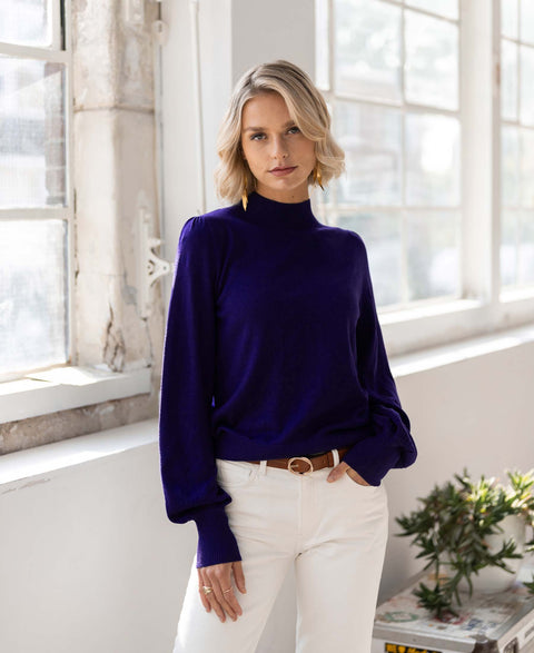 Turtleneck sweater LES SALLES Royal blue