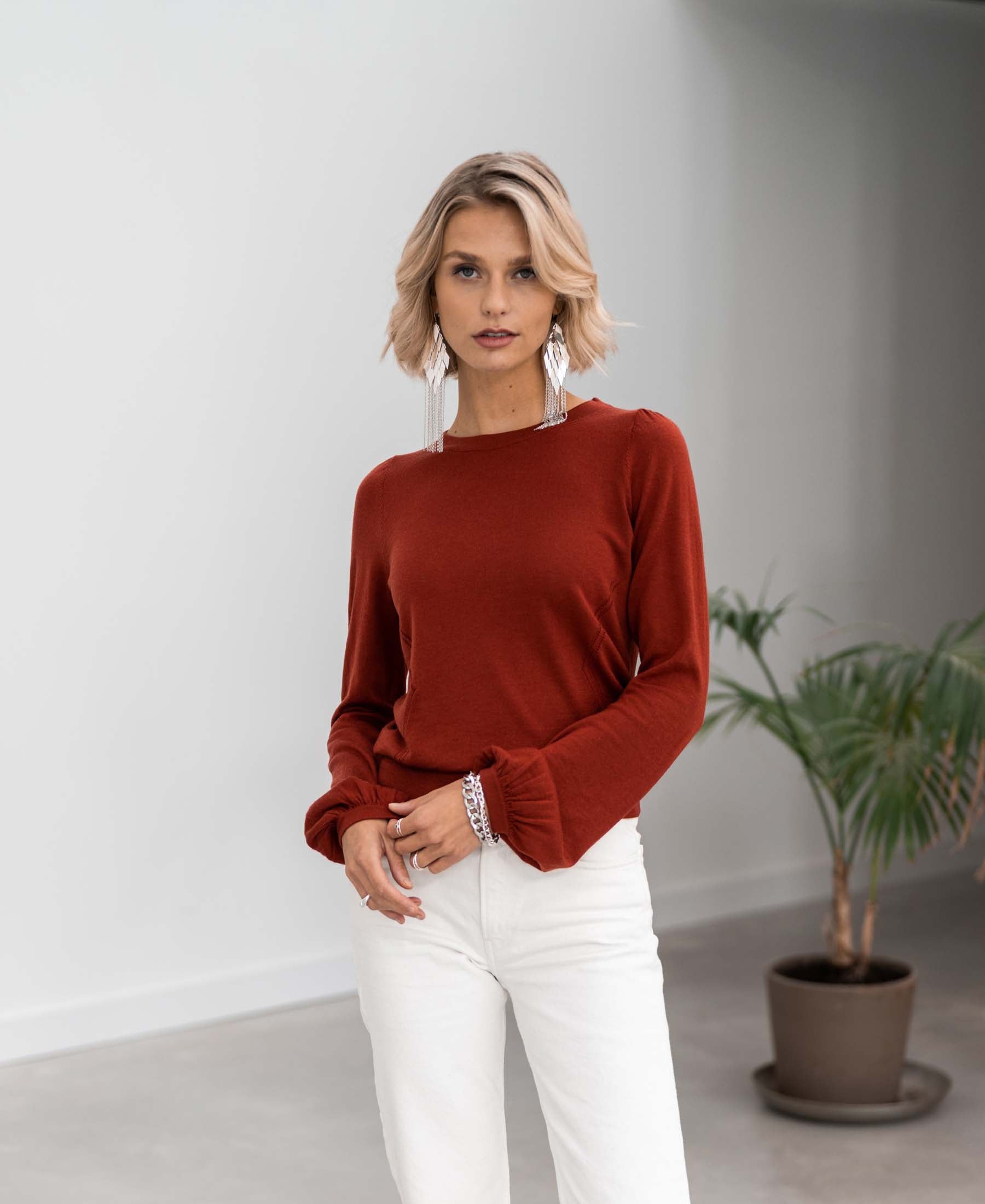 Merino sweater LA COEUR Rosewood