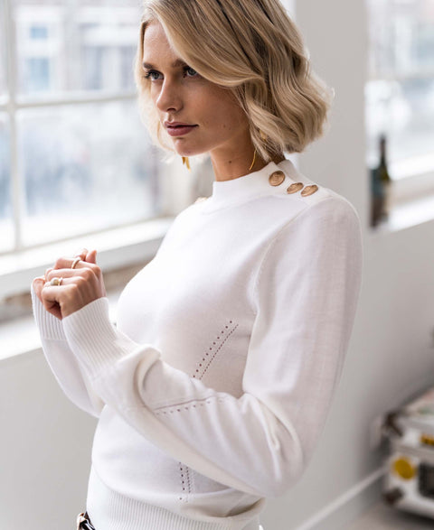 Merino sweater LA CLIQUE Ivory white