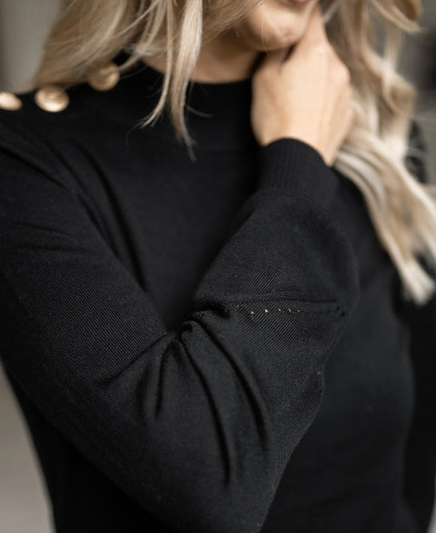 Merino sweater LA CLIQUE Black-gold