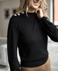 Merino trui LA CLIQUE Zwart-goud