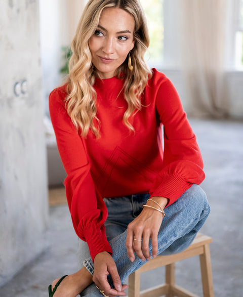 Turtleneck sweater LES SALLES Coral-red