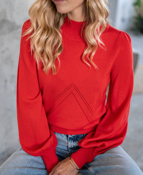 Turtleneck sweater LES SALLES Coral-red