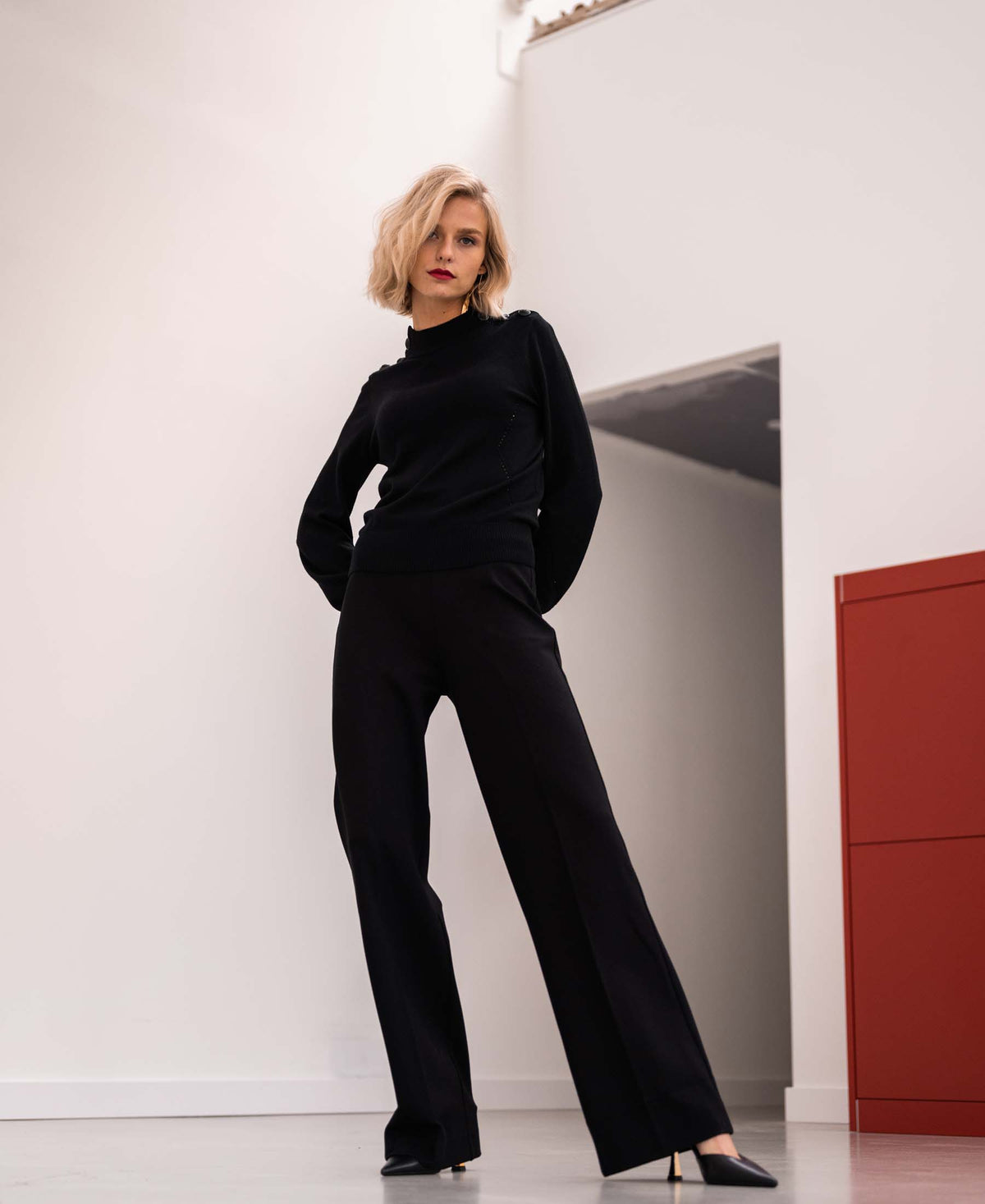 Wide-leg trousers LA POISY Black