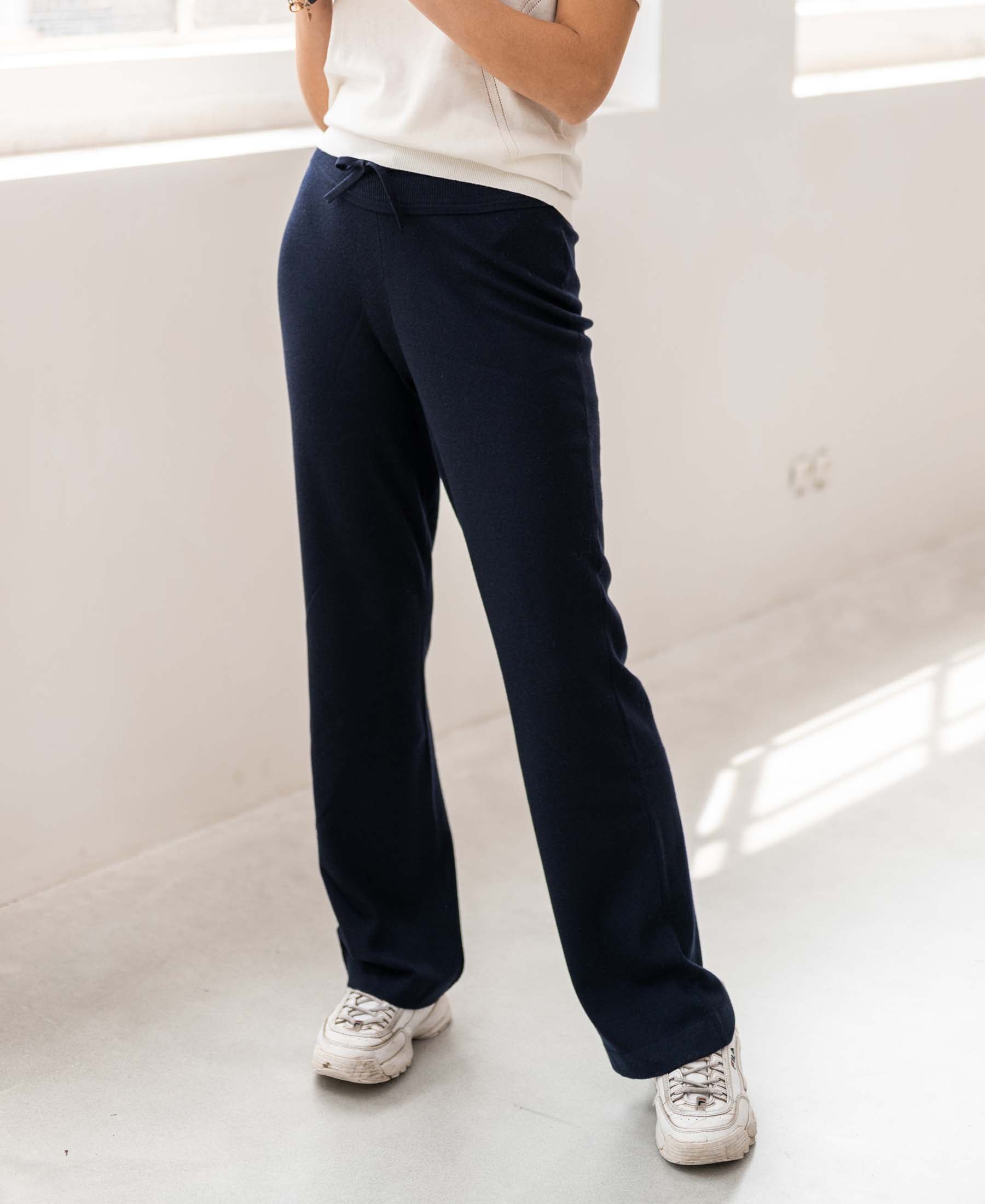 Gebreide broek LE LOURDES Donkerblauw