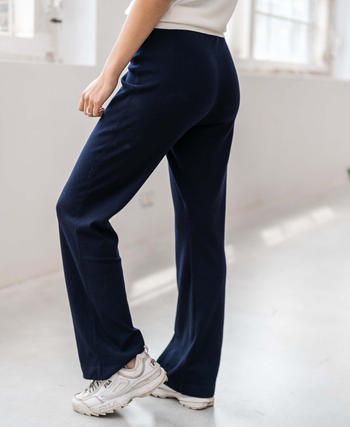 Gebreide broek LE LOURDES Donkerblauw