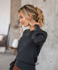 Pullover aus Merinowolle LA MARIS Anthrazit - Gold