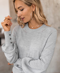 Pullover aus Merinowolle LA MARIS Silbergrau