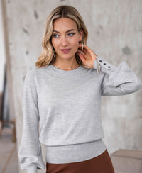 Pullover aus Merinowolle LA MARIS Silbergrau
