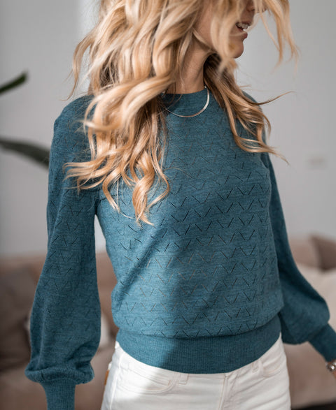 Mistgreen merino sweater LA DAISY