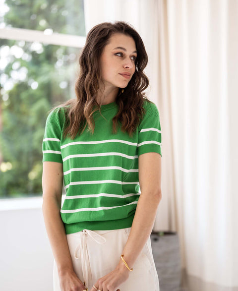 Striped sweater LA ZOE Green